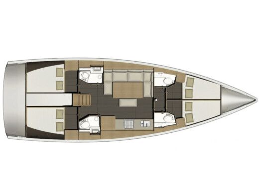 Sailboat DUFOUR 460 Boot Grundriss