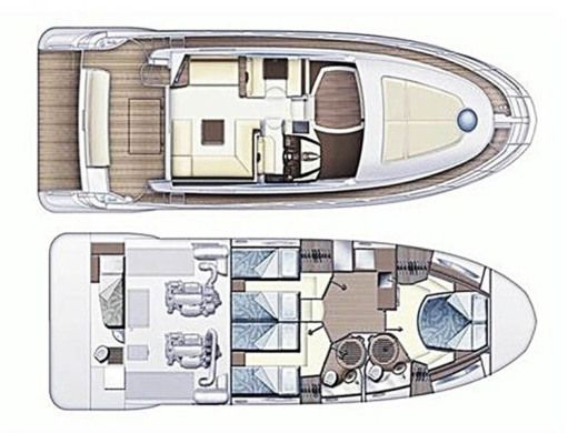 Motorboat  Azimut 47 Fly boat plan