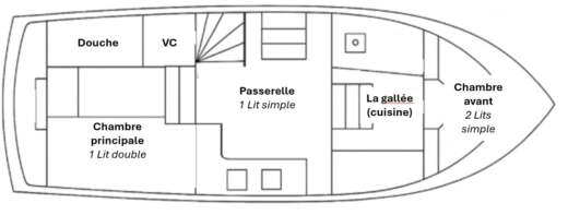 Houseboat Pedro 1020 Boat layout