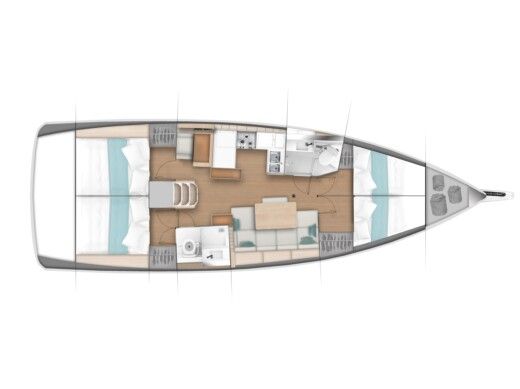 Sailboat Jeanneau Sun Odyssey 440 Boot Grundriss