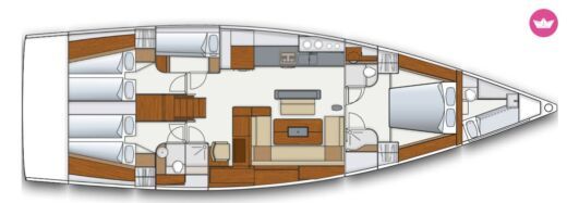 Sailboat Hanse Hanse 575 Boat layout