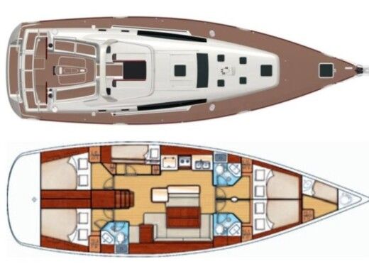 Sailboat BENETEAU Oceanis 50F Boat layout