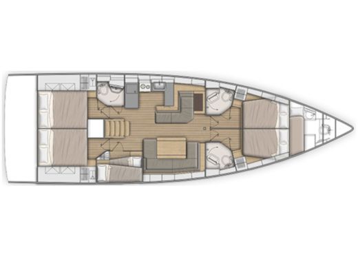 Sailboat Beneteau Oceanis 51.1 Planimetria della barca