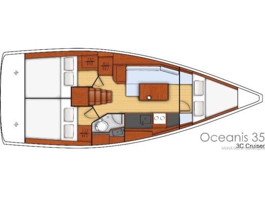 Sailboat Beneteau  Oceanis 35.1 Plattegrond van de boot