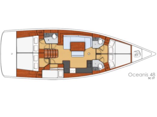 Sailboat BENETEAU OCEANIS 48 Planimetria della barca