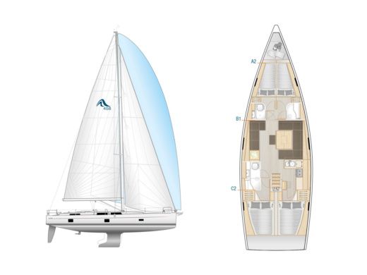 Sailboat HANSE 458 Boat design plan