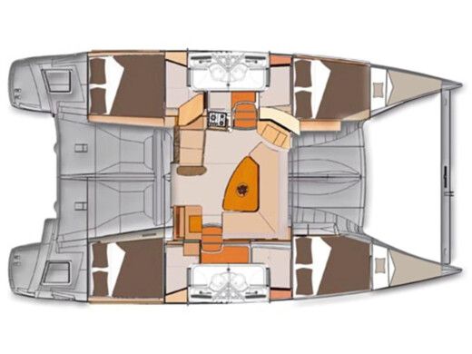 Catamaran  Fountaine Pajot Lipari 41 Σχέδιο κάτοψης σκάφους