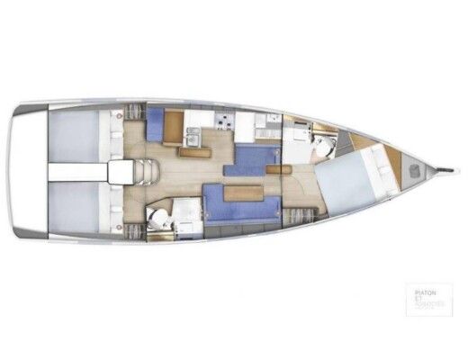 Sailboat Jeanneau Sun Odyssey 410 Boat layout