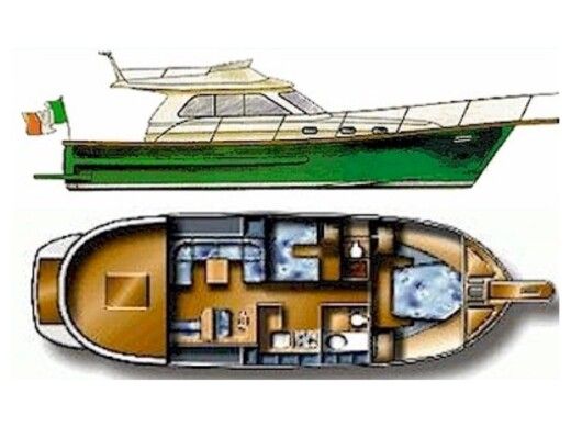 Motorboat SCIALLINO 40 Fly Boat layout