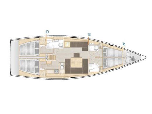 Sailboat  Hanse 458 Plan du bateau