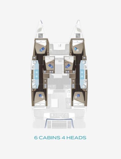 Catamaran Lagoon 51 Boat layout