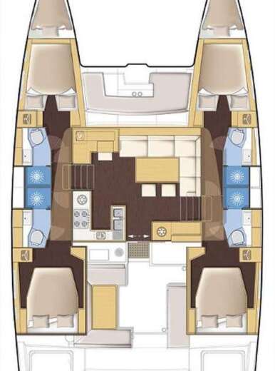 Catamaran Lagoon Lagoon 450 Boot Grundriss