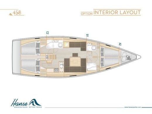 Sailboat Hanse Hanse 458 Plano del barco