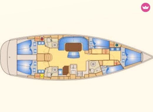 Sailboat Bavaria 50 Cruiser Boat layout