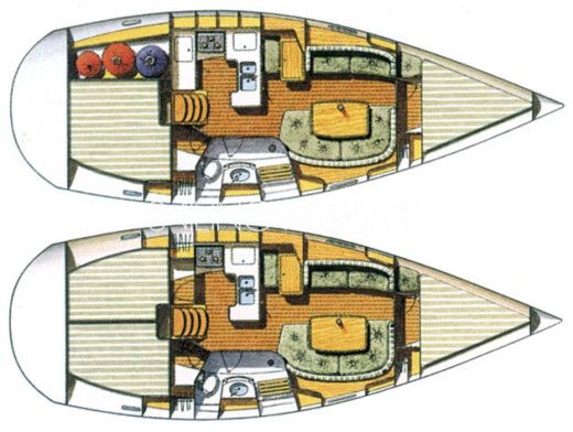 Sailboat Beneteau Océanis 361 Clipper Plan du bateau