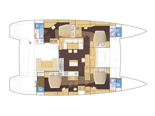 Catamaran  Lagoon 560 Boat layout