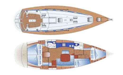 Sailboat Bavaria 44 Boat layout