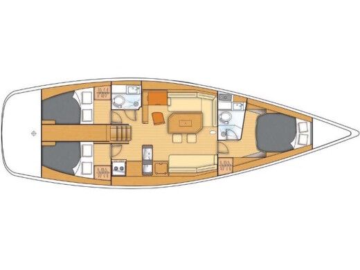 Sailboat BENETEAU FIRST 45 Plattegrond van de boot