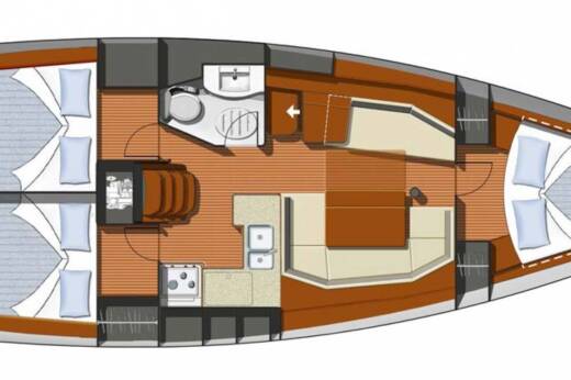 Sailboat Jeanneau Sun Odissey 37 Plano del barco
