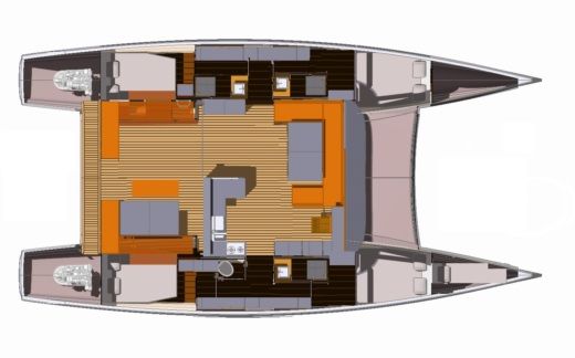 Catamaran STGI Aventura 43 Boot Grundriss