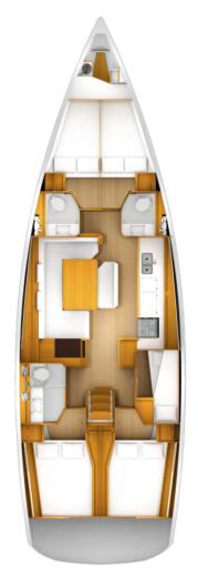 Sailboat Jeanneau Sun Odyssey 519 Boat layout