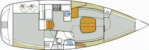 Sailboat Beneteau Oceanis Clipper 331 Plan du bateau