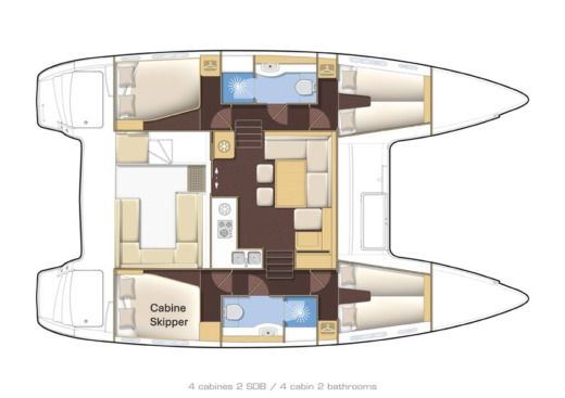 Catamaran Lagoon Lagoon 400 Plano del barco
