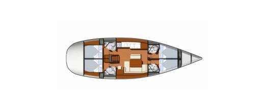 Sailboat Jeanneau Sun Odyssey 49i Performance boat plan