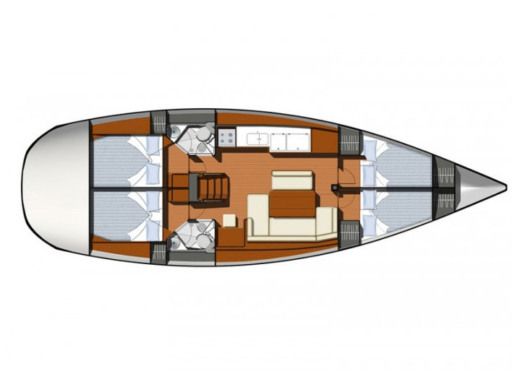Sailboat  Sun Odyssey 44 i Planimetria della barca