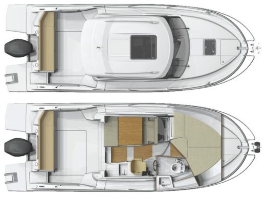 Motorboat Beneteau  Antares 8 OB Σχέδιο κάτοψης σκάφους