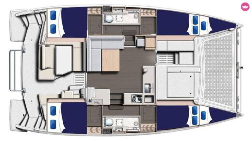 Catamaran Robertson & Caine Leopard 40 Boat layout