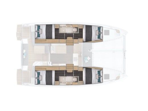 Catamaran  Lagoon 38 Plan du bateau