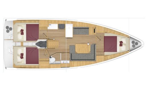 Sailboat  Bavaria C38 Boot Grundriss