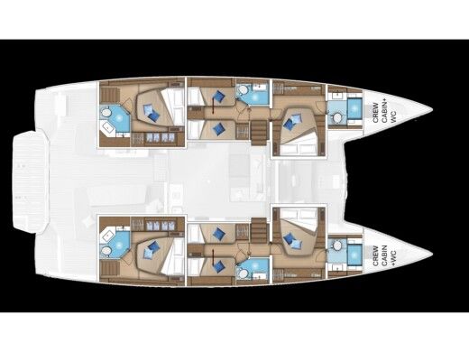 Catamaran  Lagoon 55 Boat design plan