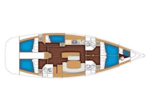 Sailboat BENETEAU CYCLADES 50.5 Boat layout