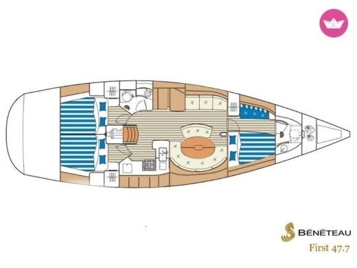 Sailboat BENETEAU First 47.7 Plano del barco