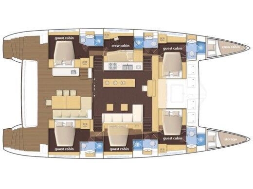 Catamaran Lagoon Lagoon 620 Plattegrond van de boot