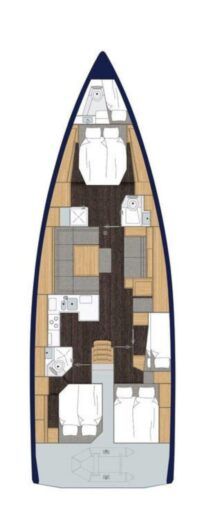 Sailboat  Bavaria C50 Boat layout