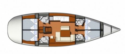 Sailboat JEANNEAU SUN ODYSSEY 49 Plan du bateau