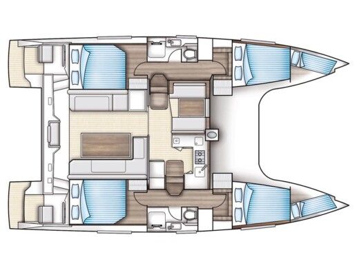 Catamaran  Nautitech 40 Boat layout