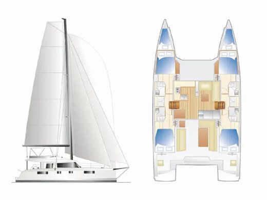 Catamaran  Nautitech 46 Fly boat plan