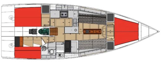 Sailboat RM Yachts RM 1270 Plan du bateau