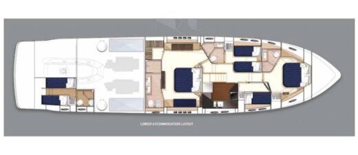 Motorboat Princess Yachts V78 Plano del barco