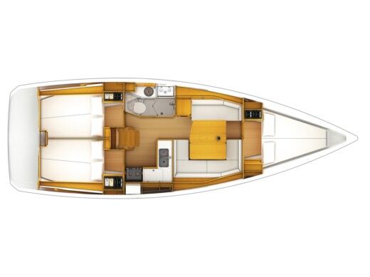Sailboat JEANNEAU 389 Boat layout