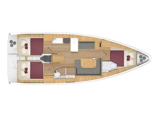 Sailboat  Bavaria C38 /3cab boat plan