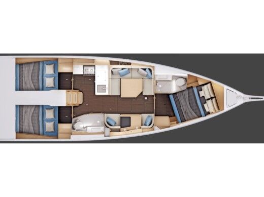 Sailboat  Sun Odyssey 415 Σχέδιο κάτοψης σκάφους