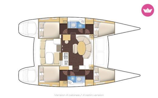 Catamaran Lagoon 38 (Refit 2024) Plan du bateau