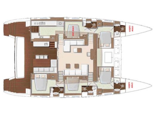 Catamaran LAGOON 620 Essence Planimetria della barca