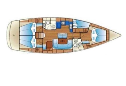 Sailboat Bavaria yacht 46 cruiser Planimetria della barca