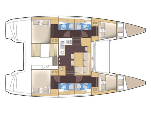 Catamaran LAGOON 39 Boat layout